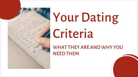 dating criteria list